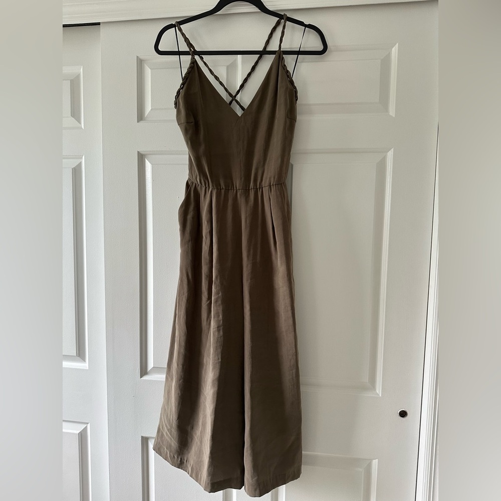 Zara Dark Green/Brown Strappy Jumpsuit